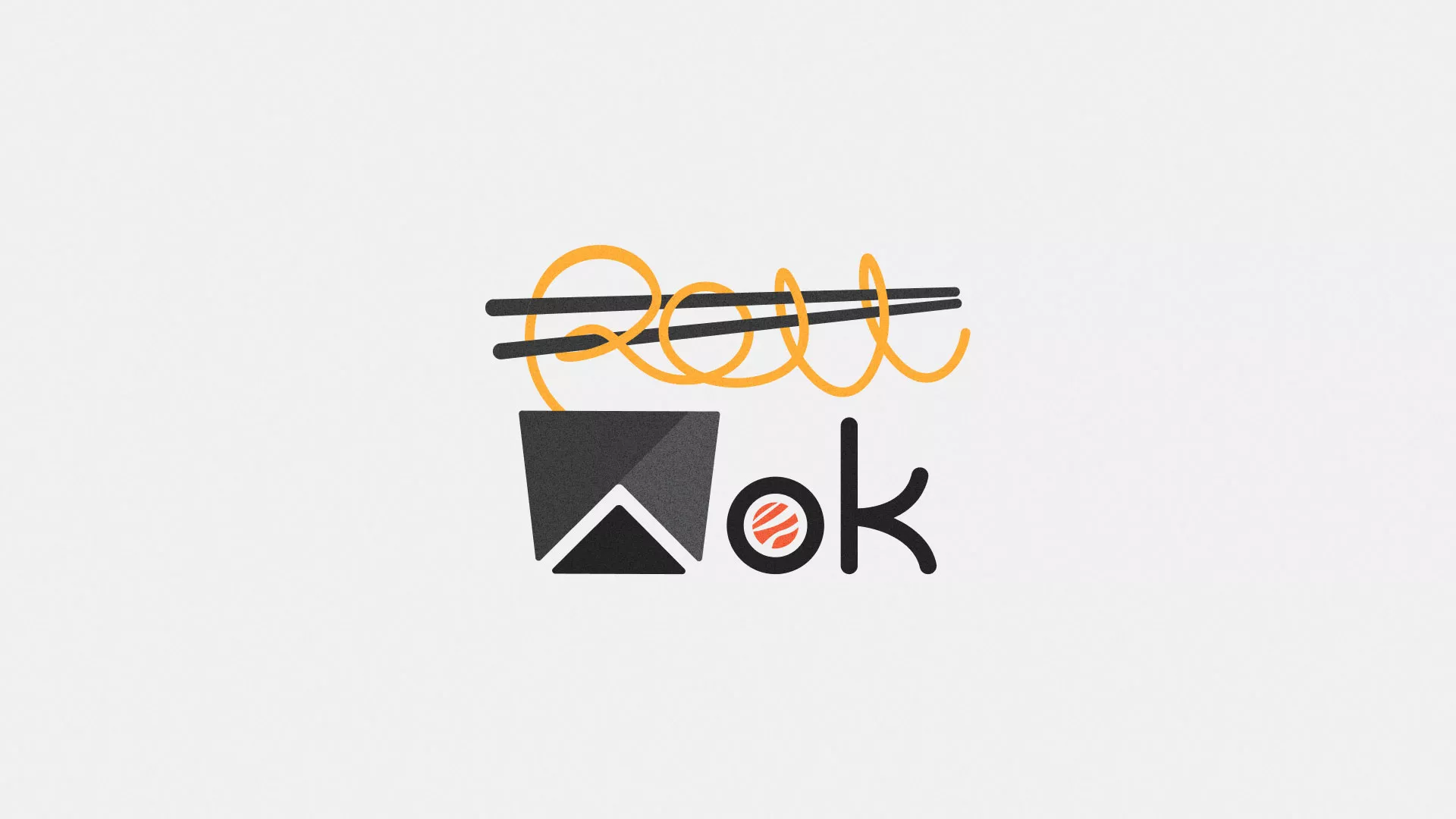 Разработка логотипа суши-бара «Roll Wok Club» в Подольске